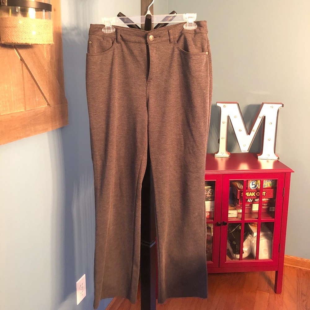 Croft & Barrow grey stretch pointe dress pants 8S